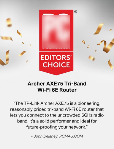 Router Tp-link Axe5400 Wifi 6e Tri-banda Archer Axe75 Wpa3