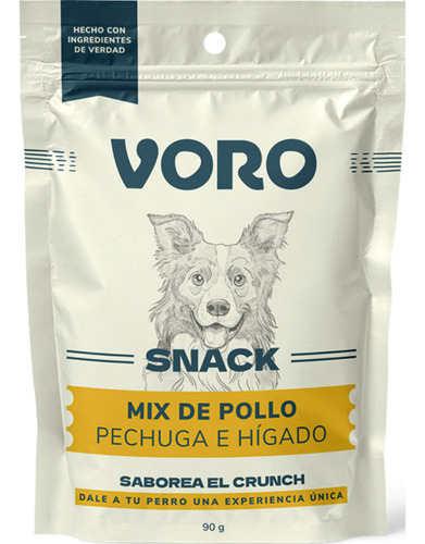 Snack Para Perro Voro Mix De Pechuga De Pollo E Higado 90 Gr