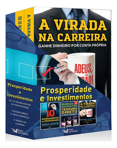 Box 3 Livros - prosperidade e investimentos, de Silvestre, Marcos. Editora Faro Editorial Eireli, capa mole em português, 2016