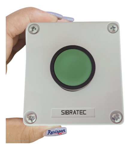 40x Botoeira Caixa Plástica Com Botão De Pulso 22mm Verde