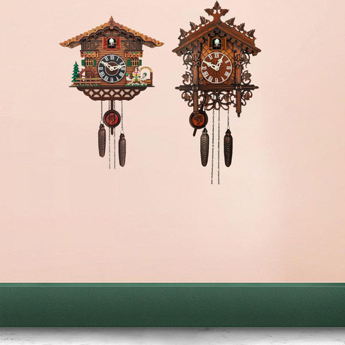 2x Reloj De Retro De Madera Relojes De Pared Reloj De