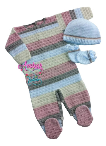 Conjunto Para Bebe Tejido A Mano, Salida De Clínica  (5pzas)