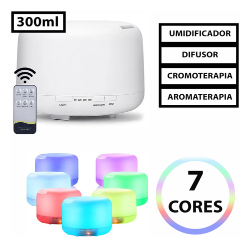 Aromatizador Umidificador De Ar Difusor De Óleos Essenciais