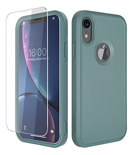 Funda Diverbox iPhone XR Protección Robusta (verde Pino)