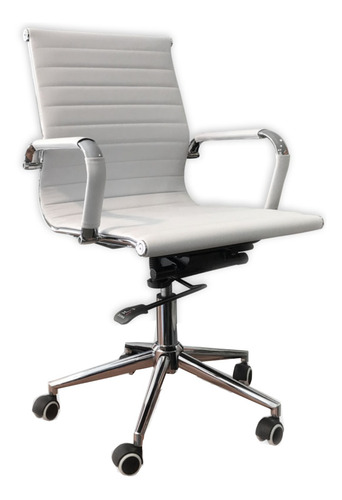 Imagen 2 de 2 de Silla de escritorio Tisera F80 blanca con tapizado de cuero sintético