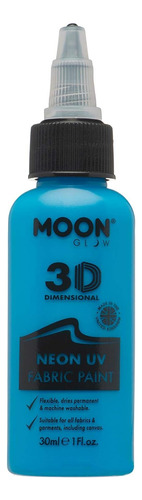 Pintura Para Tela 3d Uv Neon Moon Glow - Azul Intenso