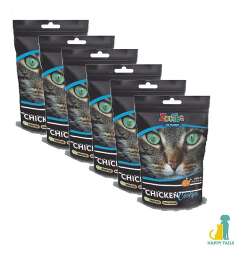 Snack Golosina Para Gatos Cookies Chicken Zootec 6 X 35grs