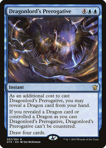 Cartas Magic Dragonlord's Prerogative Dragons Of Tarkir Mtg