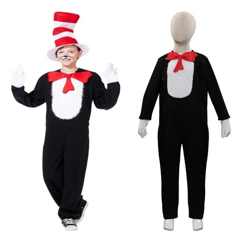 Dr.seuss Gato En El Sombrero Traje De Cosplay For Children C