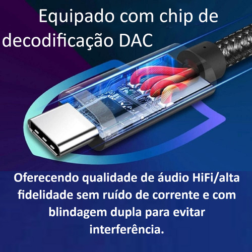 Cabo Microfone P/ Rode Hollyland Boya Celular iPhone Usb-c