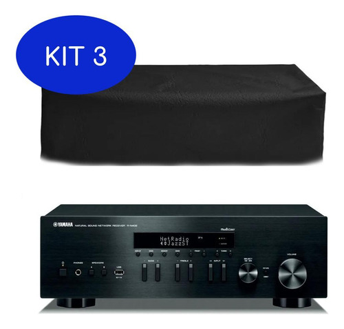 Kit 3 Capa Receiver Yamah R-n303 Impermeável Flanelado Preto