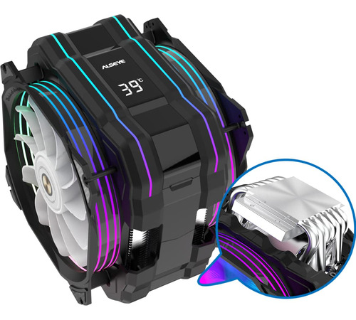 Enfriador De Cpu Alseye M120d Plus , Negro, Argb , 120 Mm