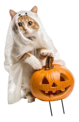 Figurita De Gato Para El 15,8 X 25,4 Cm Gato De Gasa Blanca