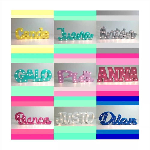 Nombre Con Luces Led Pintado Candy Bar