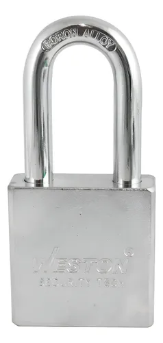 Candado Cuadrado Acero Boro Alta Seg 57mm G. Largo 2 Llaves Plateado