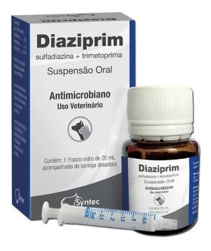 Diaziprim Suspensão Oral Para Cães E Gatos - 20 Ml Syntec