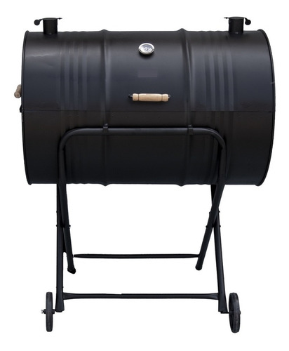 Imagem 1 de 3 de Churrasqueira A Bafo Grill Tambor E Termômetro 200l C/ Rodas
