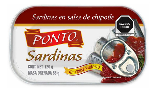 Sardinas Ponto En Salsa De Chipotle 120g