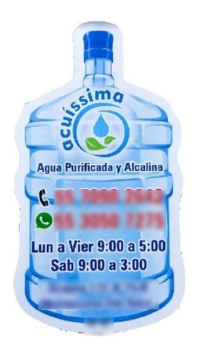 35 Imánes Publicitarios Purificadora Garrafón Agua 9x5cm