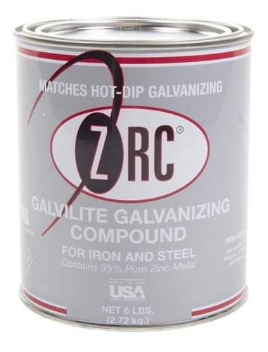 Pintura Zrc Galvilite 6 Lb (.946 L) Para Galvanizar En Frio