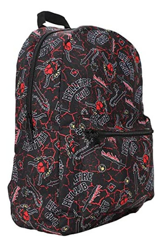 Stranger Things Hellfire Club Aop Mochila Negra Para Portáti