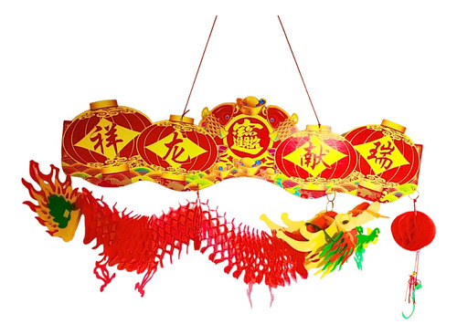 Guirnalda Dragon Año Nuevo Chino Decoracion Cartel Banderin