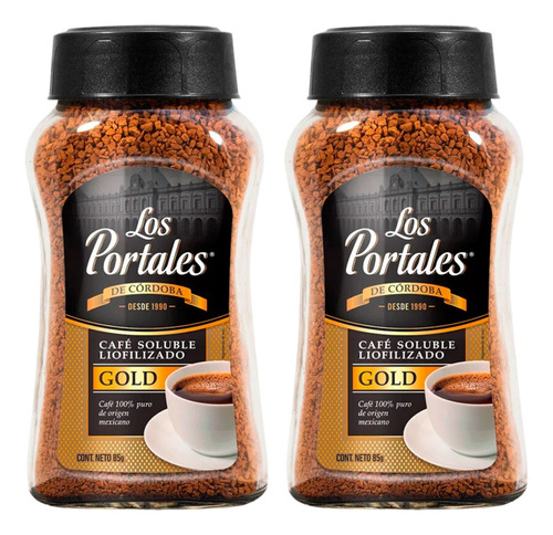 2 Pack Café Soluble Liofilizado Gold Los Portales 85 Grs