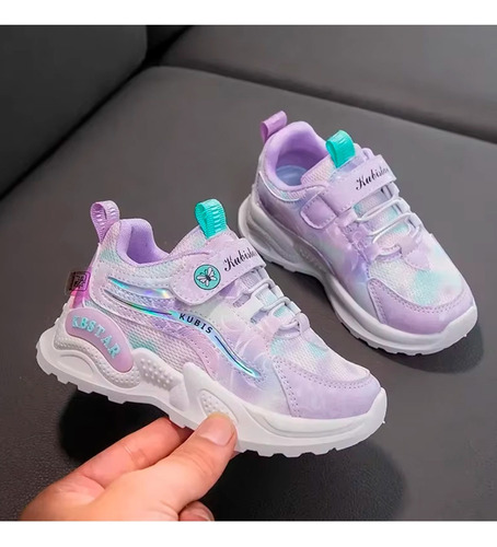 Glow Tenis Deportivos Holográficos Niña Tallas 17 A 24 Mx