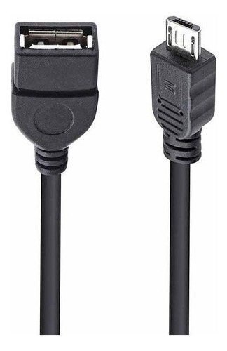 Cable Datos Negro Micro Usb B Macho A Usb 2.0 A Hembra Otg