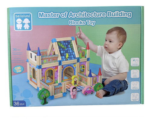 Juguete De Construcción Casa O Castillo- Madera - Bloques