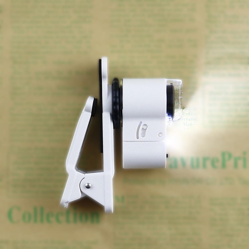 Microscopio De Bolsillo Con Luz Led Y Clip Para Teléfono