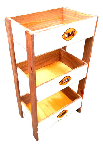 Cajon Estante Organizador Madera Deco X3 Canasto 25x35