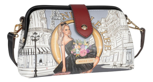 Bolsa Cruzada Amaya Nicole Lee Estampada Con Broche Ss23 Color Dreaming The City