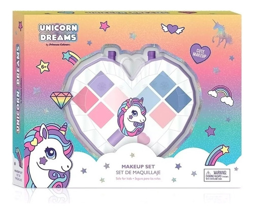 Corazon Facetado Unicorn Dreams Con Maquillaje Infantil