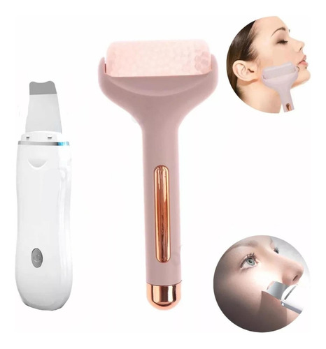 Combo Espátula Ultrasónica + Ice Roller Masajeador Facial