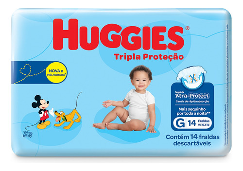 Fraldas Huggies Tripla Proteção G