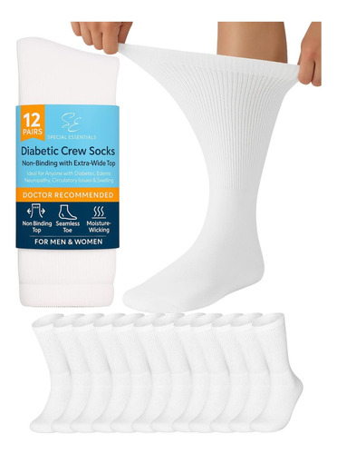 Essentials Especiales 12 Pares Calcetines Diabéticos De Para