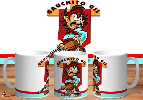 Taza De Ceramica Gauchito Gil Cartoon 4k Art