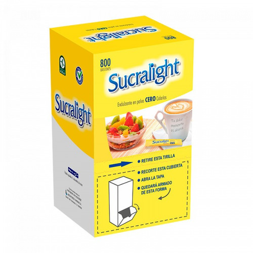 Edulcorante Sucralight 800 Bastones Sticks - Excelente Vto! 