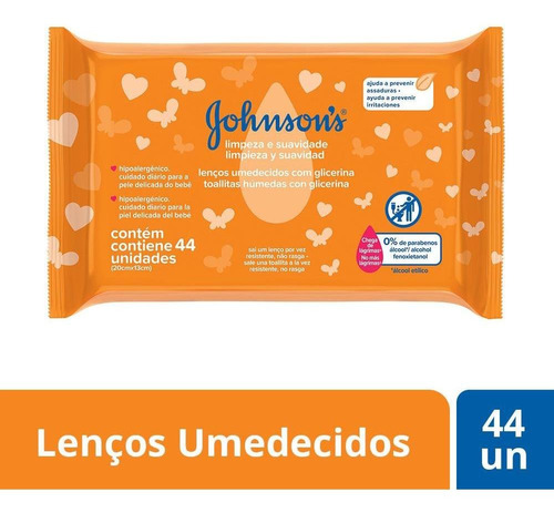 Johnsons Baby Toalhinhas Limpeza E Suavidade 44 Unidades