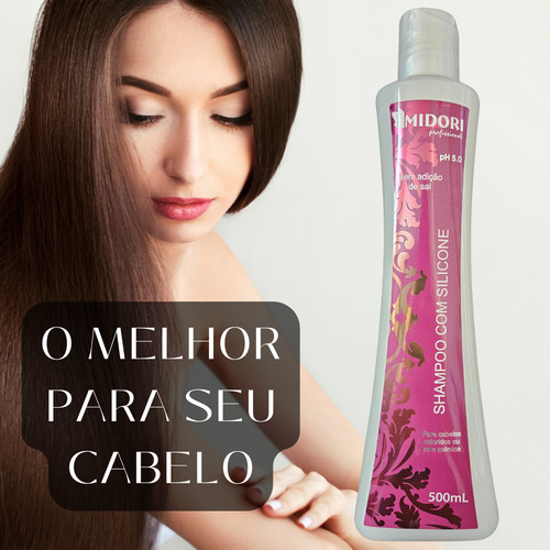 Shampoo Com Silicone 500ml - Midori Profissional Kit Com 02