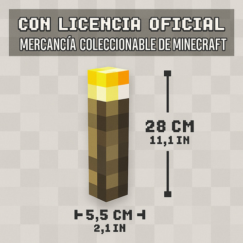 Lámpara Antorcha Minecraft Brownstone Luz Nocturna Led De S