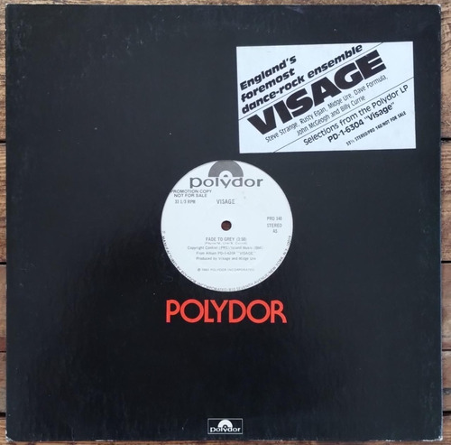 Visage Fade To Grey Vinilo 12 Promo Usa 1981 Synth Raro