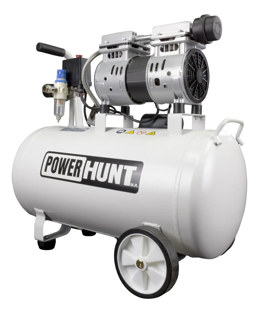 Compresor De Aire Libre De Aceite Dental 50litros Power Hunt silencioso 2.5hp Fase eléctrica Monofásica Frecuencia 60 Hz