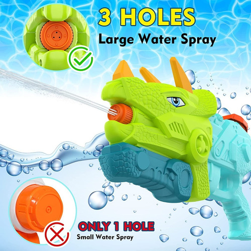 Pistola De Agua Dinosaurio Triceratops Juguete Pileta Niño