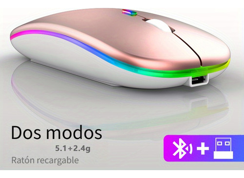 Ratón Inalámbrico Para Computadora Windows Bluetooth Dip, 2 Color Negro/rosa