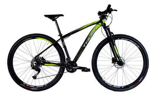 Bicicleta Aro 29 Trust 2x9 Shimano Alivio - Freio Hidraulico Cor Preto + Amarelo Neon Tamanho Do Quadro 21