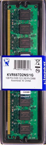 Memória Kingston Ddr2 1gb 667 Mhz Desktop Kit C/02 Unidades