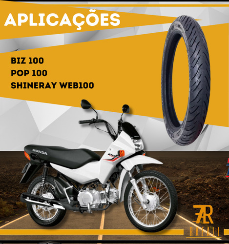 Pneu Biz Pop 100 Web 100 Dianteiro 60/100-17 Com Câmara