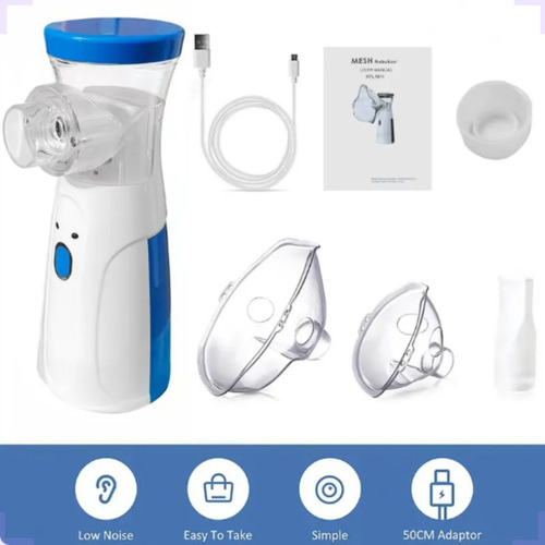 Termometro Digital G Tech + Inalador Sem Fio Portátil Mesh Azul
